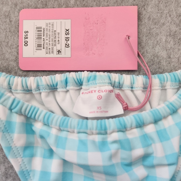 Stoney Clover Lane X Target Swim Bottom NWT Blue Gingham Check String Bikini XS - Picture 8 of 9